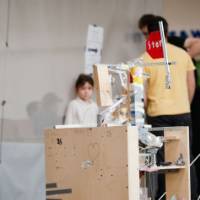 Participant pulling their device for the competition